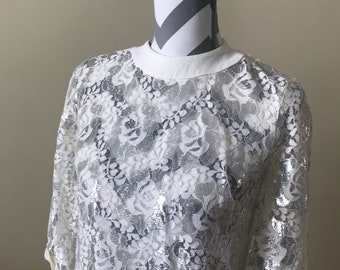 1960s metallic lace dress
