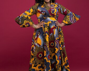 Zinzi african print maxi dress