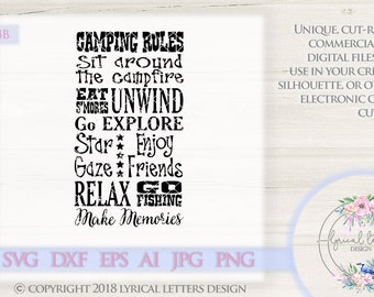 Camp Rules svg Our Camp Rules Cut File in SVG DXF PNG Camp