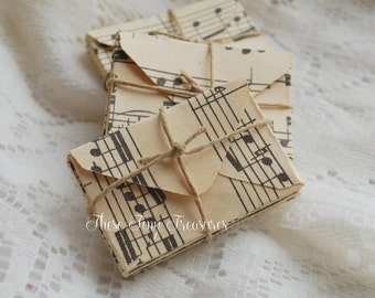 Vintage Music Miniature Envelopes, Teeny Tiny Envelopes, Mini Envelopes, Vintage Music, Vintage Paper, Music Paper, Music Gift