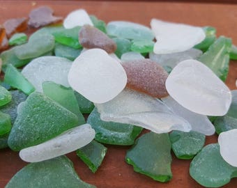 Sea glass lot for crafts and aquarium, water tumbled glass pieces from Ireland, 105g, #SS15