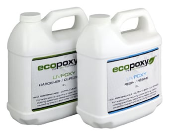 Ecopoxy UV.4 Litres You have found a safe, Environmentally Friendly, Low Odor, Plant based Epoxy. Needs no ventilation. Casting resin.