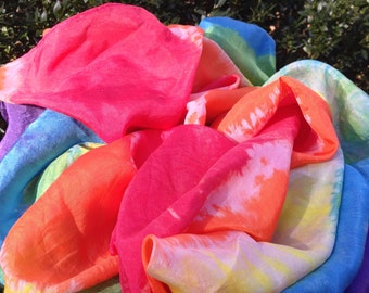 Rainbow Play silk - Waldorf Play silk - Play Silk - Hand Dyed Play silk