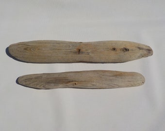 2 Flat Narrow Driftwood 13-15.7''/33-40cm Old/Flat Driftwood Pieces,Natural Driftwood Signs,Driftwood Name Tags #85A