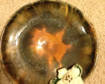 INEKE Pottery, British Columbia, Canada Dish with Dogwood