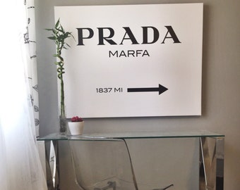Prada Marfa Canvas - Gossip Girl fashion abstract canvas marfa prada custom girl print - Ready to hang