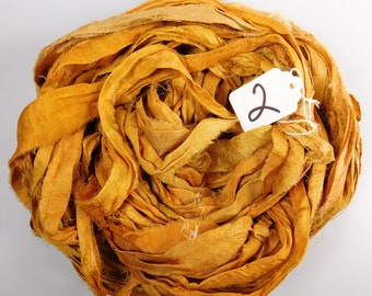 Silk Sari Ribbon, recycled sari ribbon, Sari Silk Ribbon, rug making supply, gold sari ribbon, weaving supply, knitting supply