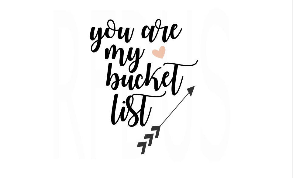 You Are My Bucket List svg cricut cutting file cute saying