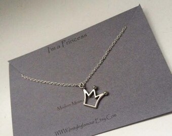 Crown Necklace, Princess Crown Necklace, Charm Necklace, Boho Necklace,Dainty Necklace,Mothers Day Gift