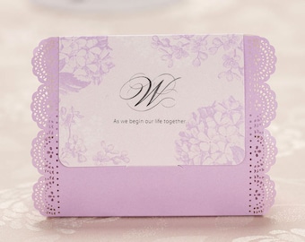 10 Purple White Wedding Favors Boxes, Wedding Gift Boxes for guest, Guest Thank You Box , Wedding Party Favor Box