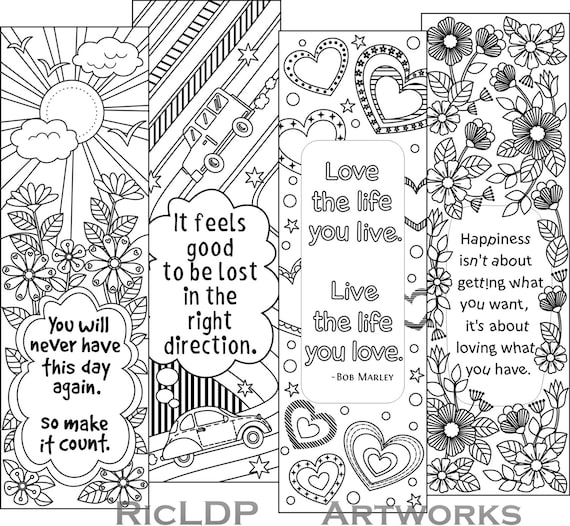 Download Printable Colouring Bookmarks with Quotes Coloring Bookmark