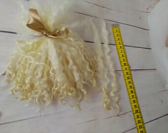 Washed Teeswater Locks Teeswater long wool locks spin doll hair dreadlocks Waldorf Art dolls Gnomes Beards Lock Spinning Felting 50/100 gr
