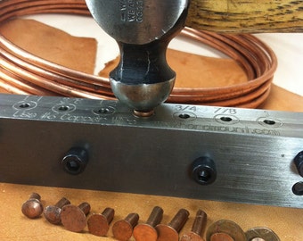 Copper rivet making tool: 6 gauge wire (#9 rivets)