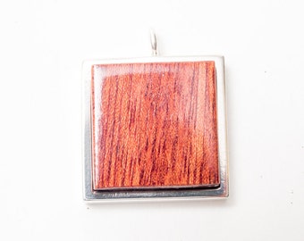 Bloodwood Silver Pendant