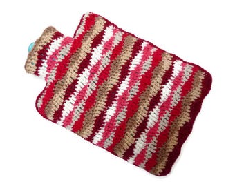 Crochet hot water bottle cosy crochet hottie gift for a friend hot water bottle cover bed warmer