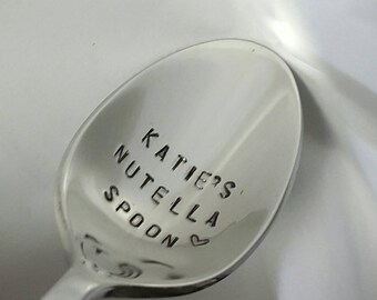 Nutella spoon, personalized spoon, custom spoon, gift for daughter, fun gift, party favors, loot bag ideas, stocking stuffer, gift for son