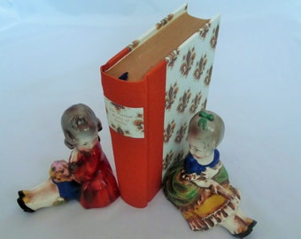 The Poetical Works of Shelley, Rebound Poetry book. 1/4 bound in orange cloth and Fleur de lis decorated paper.