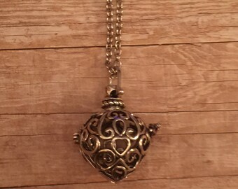 Antique silver teardrop box locket
