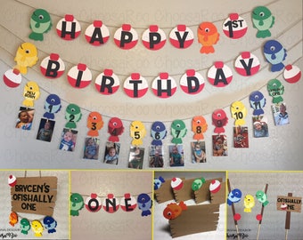 Fishing Party *OFISHALLY ONE* First Birthday Handmade Decorations Package! *Made to Order*