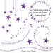Sparkling Purple Glitter Star Clipart, Swirling Stars Clip Art, Instant Download, Commercial Use Glitter Clipart