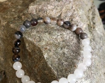 Rose Quartz and Agate Bracelet