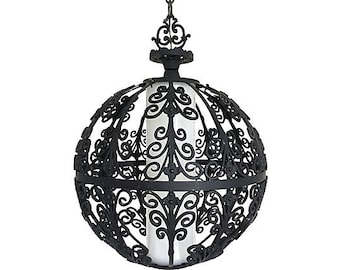 Feldman Wrought Iron Globe Pendant Light