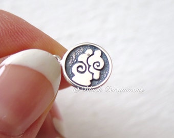 Air Element Necklace - Solid 925 Sterling Silver Feng Shui Symbol Charm - Insurance Included