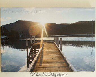Sunset Dock, New Zealand Canvas print