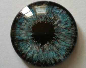 Blue Hand Painted Glass Eye 20 mm Round Glass Eye Fantasy Jewelry Supplies Fastasy Steampunk Sci Fi Cosplay Pendant