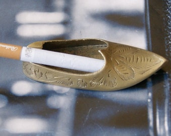 Beautiful Vintage Brass Ashtray "Shoe"