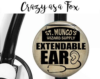 Extendable Ear Stethoscope ID Tag, St Mungo's Badge Reel, Badge Reel, Lanyard, Nurse, RN, Doctor, Harry Potter inspired