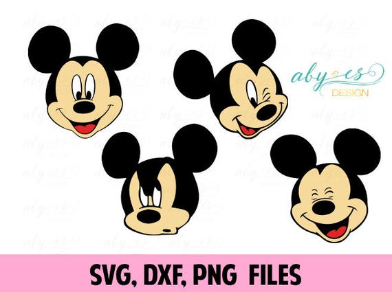 Mickey Mouse Faces SVG CLIPART Layered Disney Mickey DXF