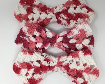 Dishcloth Set, 3 Crocheted Dishcloths, Red And White Dishcloths, Handmade Cotton Dishcloths, Red Kitchen, Mother’s Day Gift, Housewarming