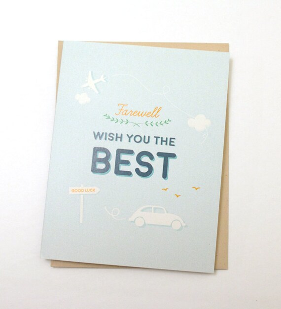 farewell wish you the best farewell card good bye card