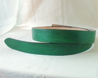 Leather belt green 4 cm