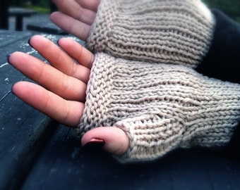 Knitting Pattern for Cabled Handsies Fingerless Gloves