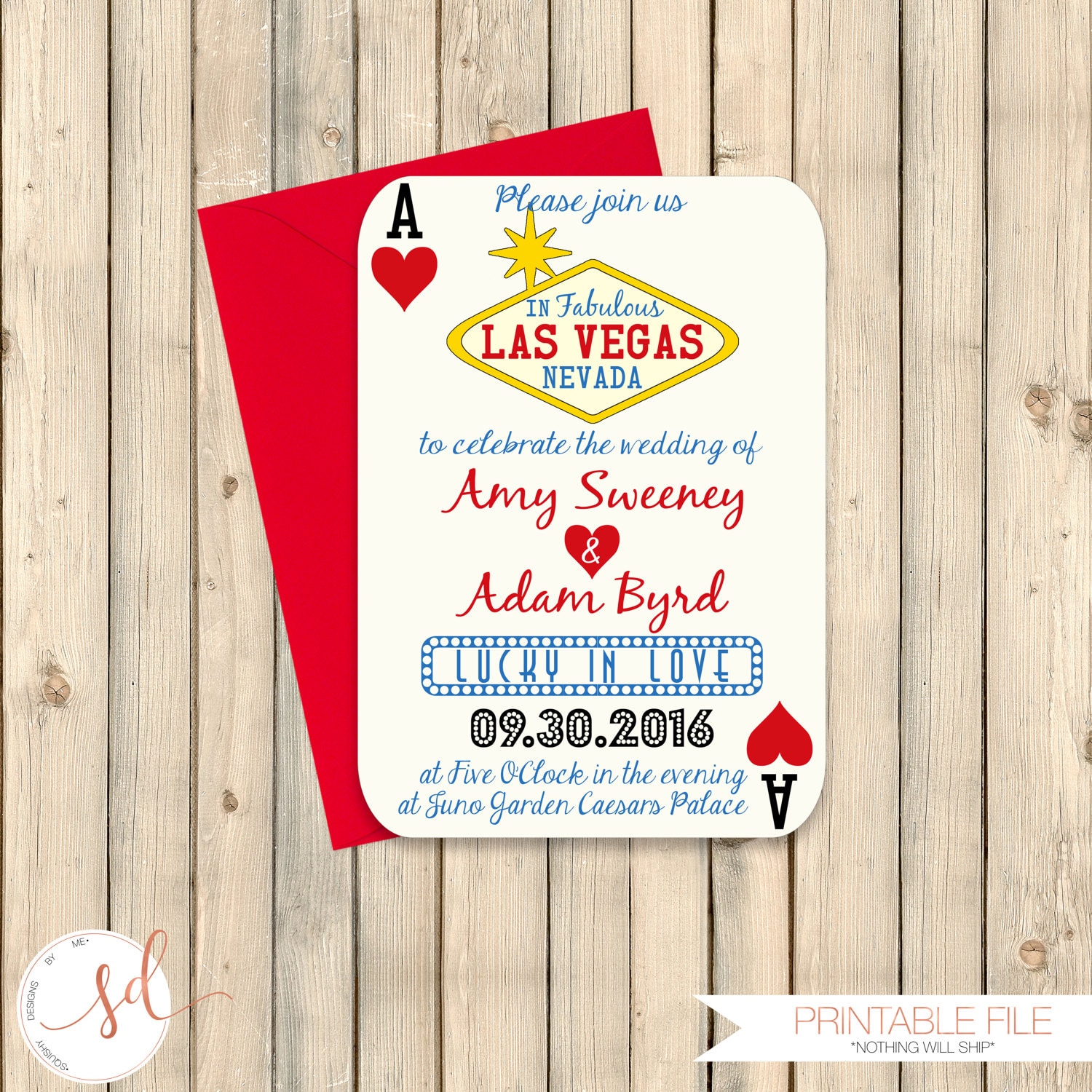 Las Vegas Wedding Invitation Poker Playing Card Vegas Wedding