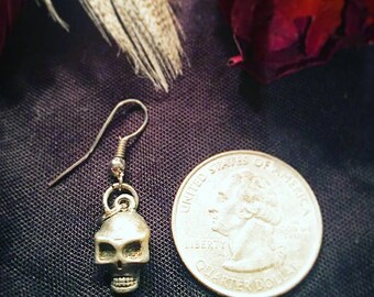 skull dangle earring