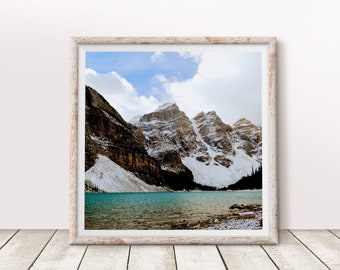 Mountain Lake Art Print Rocky Mountains Square Wall Art 8x8 12x12