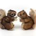 Vintage Steiff Germany Perri Squirrel Pair Mohair Plush Walt Disney Productions 12 cm 4.75 inches ID Buttons 1960s Cute