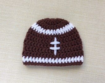 Football baby hat Boy Newborn football hat Baby boy hat Crochet newborn hat for Boy Newborn photo prop Baby football beanie Newborn boy hat