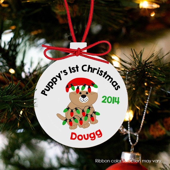 puppy 39 s first christmas ornament dog christmas gift puppys first christmas ornament