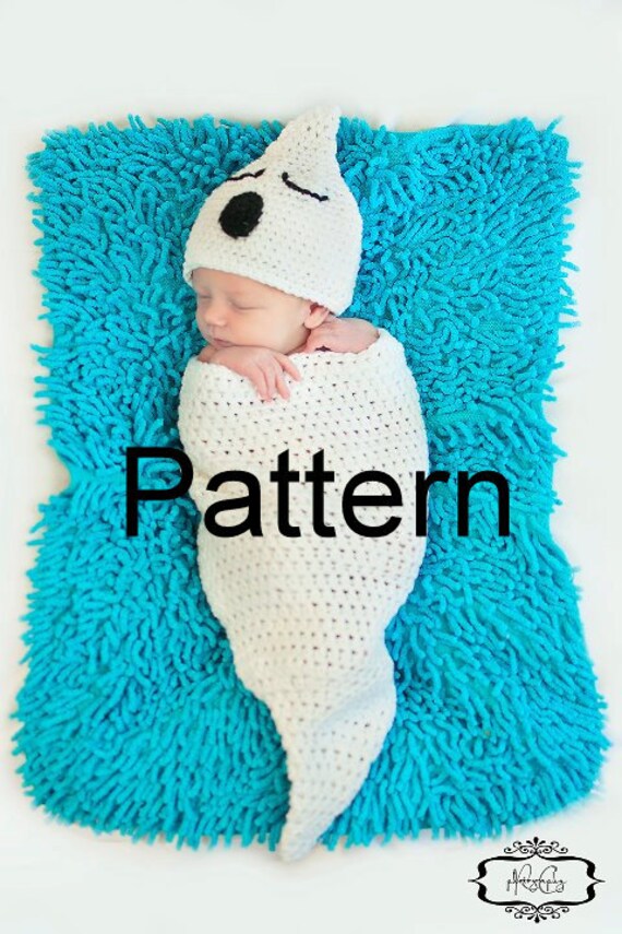 Crochet Pattern Newborn Ghost Hat and Cocoon