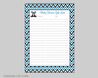 Printable Baby Shower Gift Record List List of Gifts