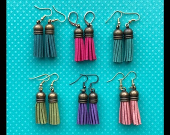 Colorful Suede Tassel Earrings