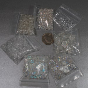 Crystal Clear assorted Czech pressed beads