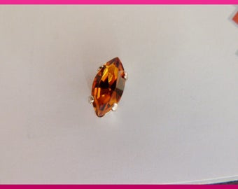 Navette Crystal Topaz cabochon set