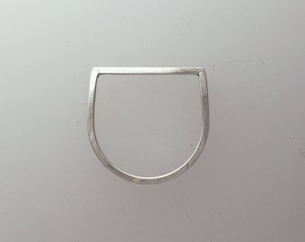 Sterling Silver Angular Ring with Square Profile