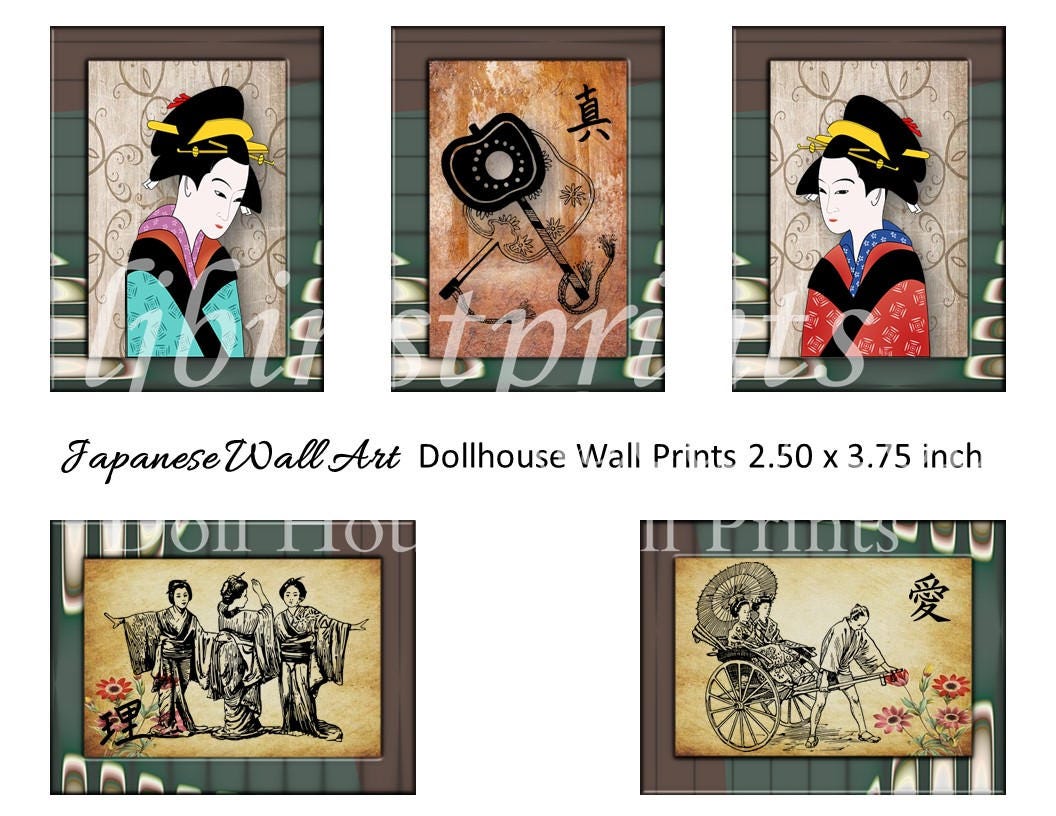 Dollhouse Wall Prints, Dollhouse Wall Art, Dollhouse Supply, Dollhouse