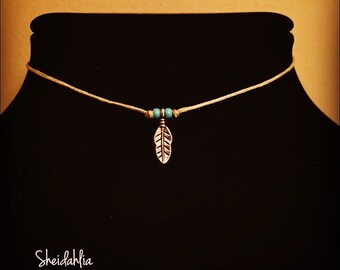 Feather choker- feather necklace, choker, necklace, feather, wild, simple, trendy, fashion, jewelry, feather charm